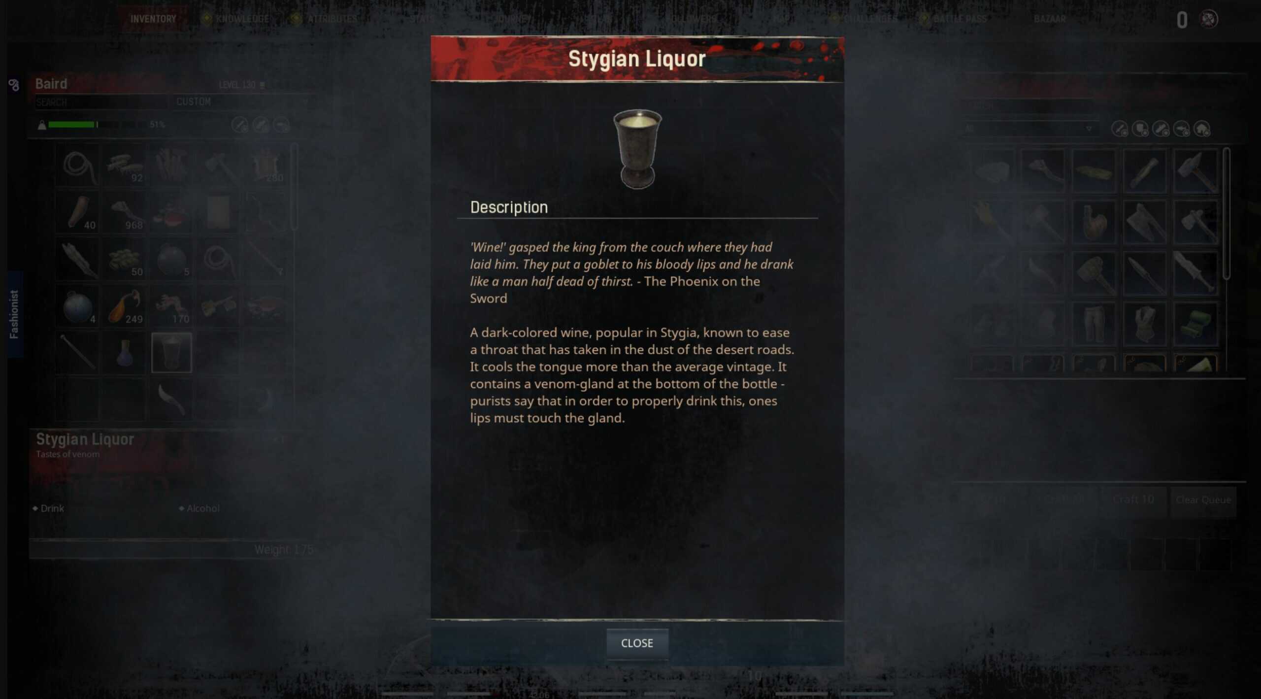 Stygian Liquor what it does in conan exiles
